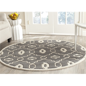 Safavieh Chatham Dark Grey Contemporary Rug - Round 5'