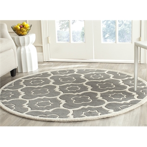 Safavieh Chatham Dark Grey Contemporary Rug - Round 5'