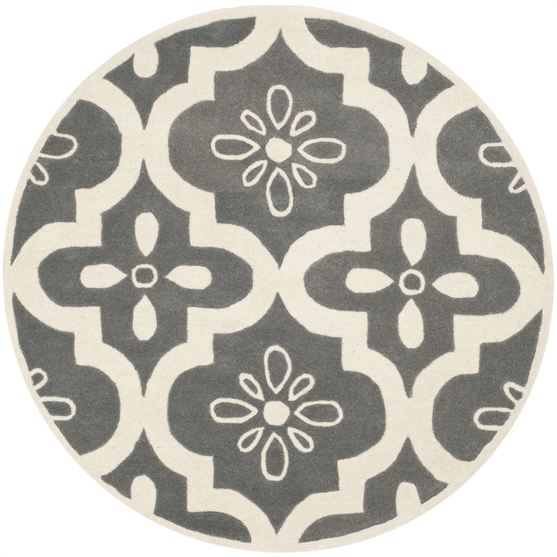 Safavieh Chatham Dark Grey Contemporary Rug - Round 5'