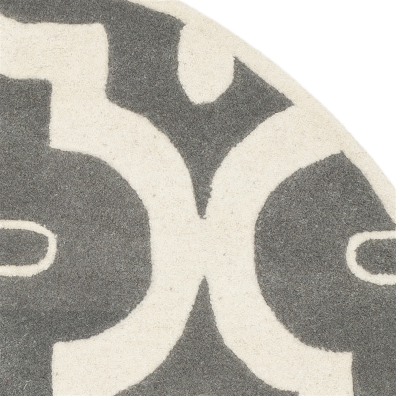 Safavieh Chatham Dark Grey Contemporary Rug - Round 5'