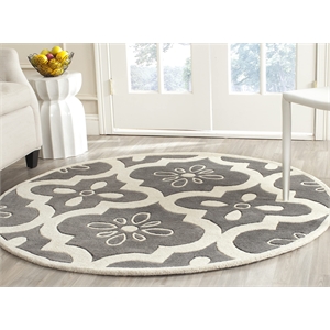 Safavieh Chatham Dark Grey Contemporary Rug - Round 5'