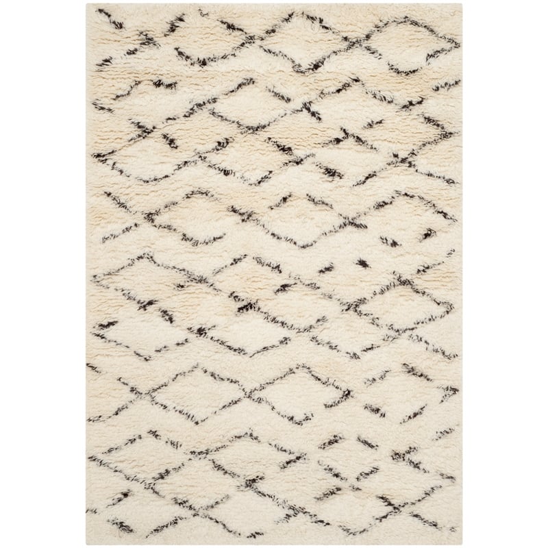 Safavieh Casablanca 3' X 5' Wool Hand Tufted Rug in Ivory / Brown