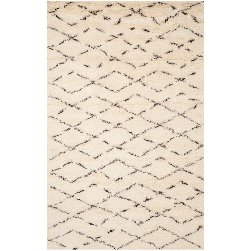 Safavieh Casablanca 5' X 8' Wool Hand Tufted Rug in Ivory / Brown
