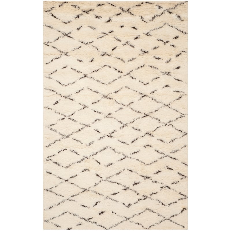 Safavieh Casablanca 6' X 9' Wool Hand Tufted Rug in Ivory / Brown