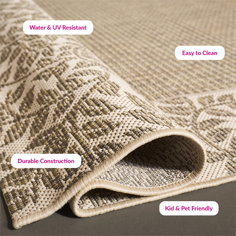 Safavieh Courtyard Brown Indoor Outdoor Rug - 9' x 12'