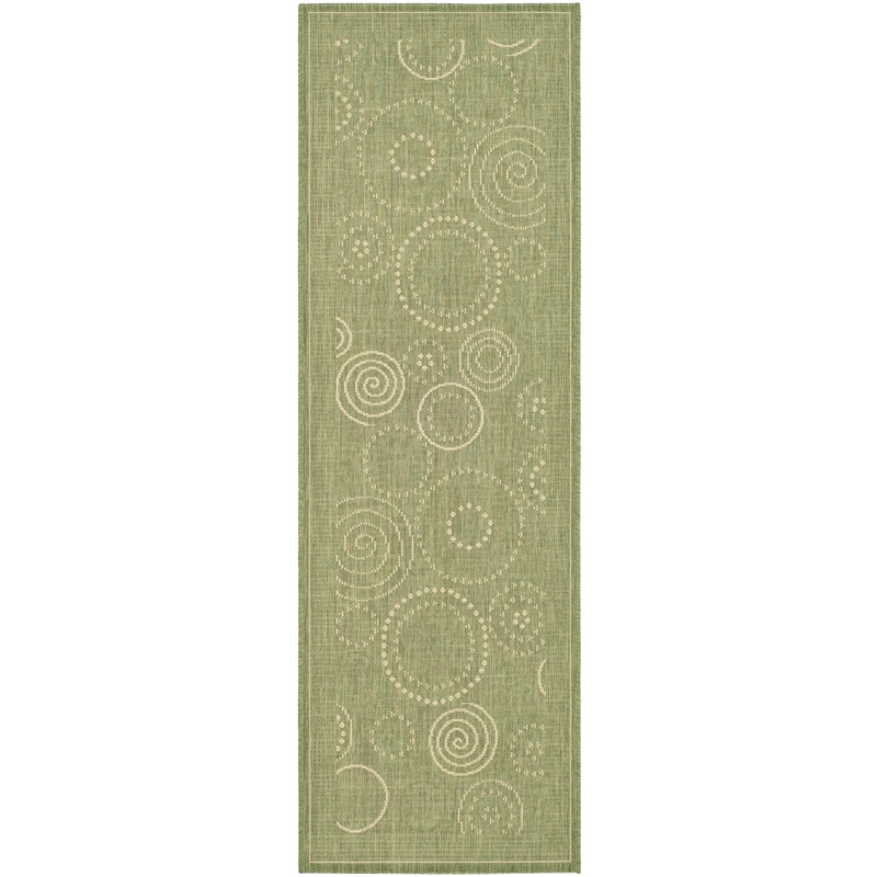Safavieh Courtyard Olive Indoor Outdoor Rug - Runner 2'3