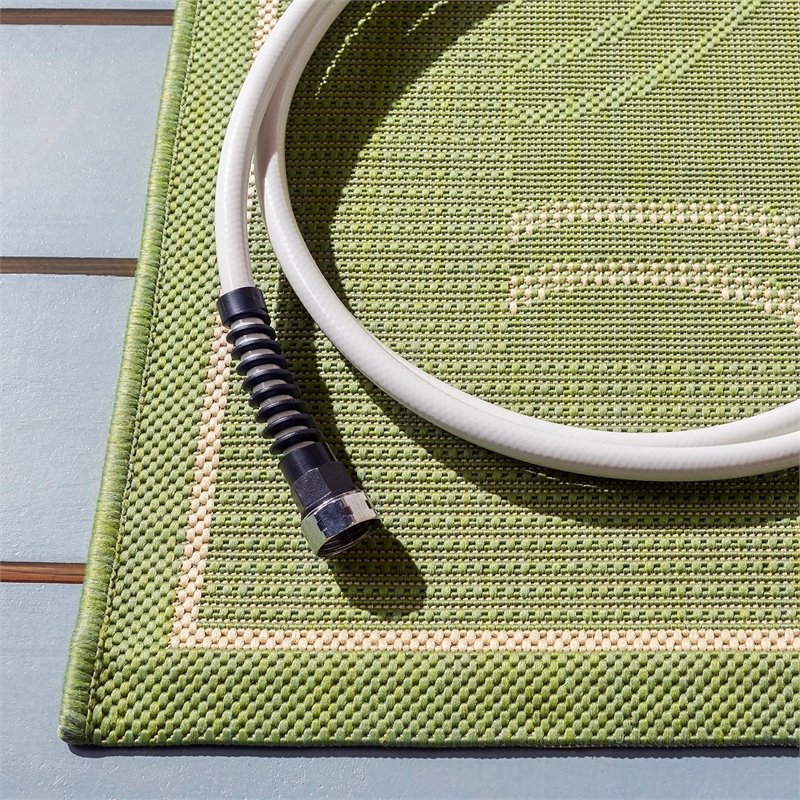 Safavieh Courtyard Olive Indoor Outdoor Rug - Runner 2'3