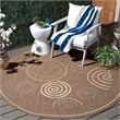 Safavieh Courtyard Brown Indoor Outdoor Rug - Round 7'10