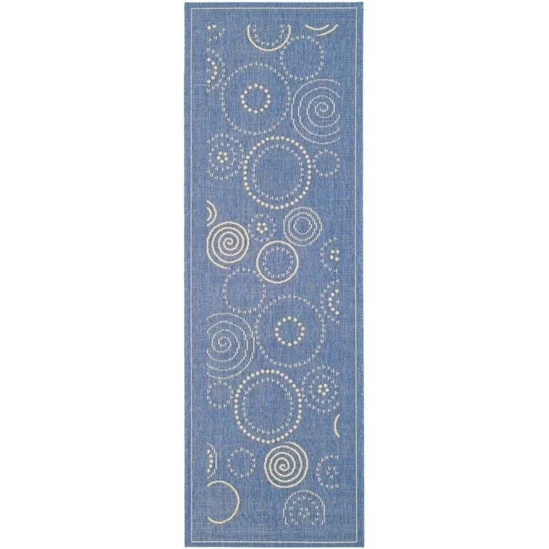Safavieh Courtyard Blue Indoor Outdoor Rug - Runner 2'4