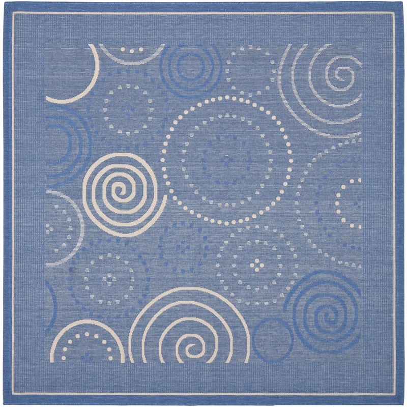 Safavieh Courtyard Blue Indoor Outdoor Rug - Square 7'10