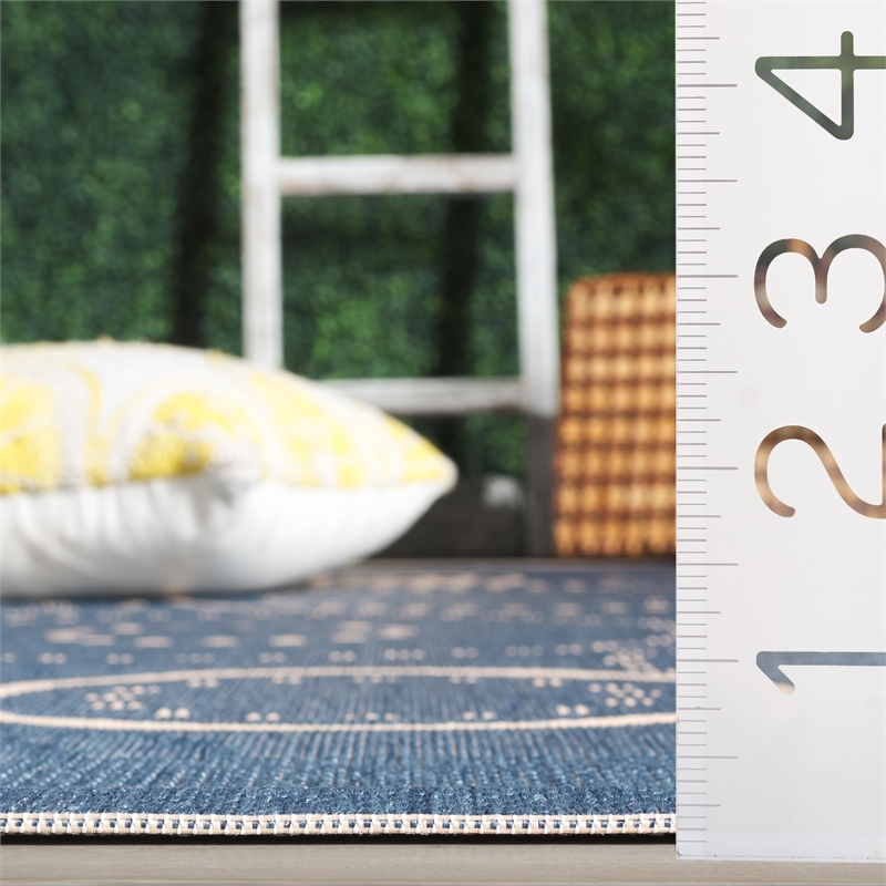 Safavieh Courtyard Blue Indoor Outdoor Rug - Square 7'10