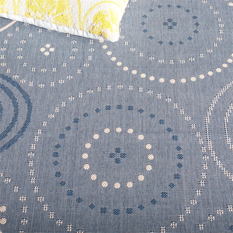 Safavieh Courtyard Blue Indoor Outdoor Rug - Square 7'10