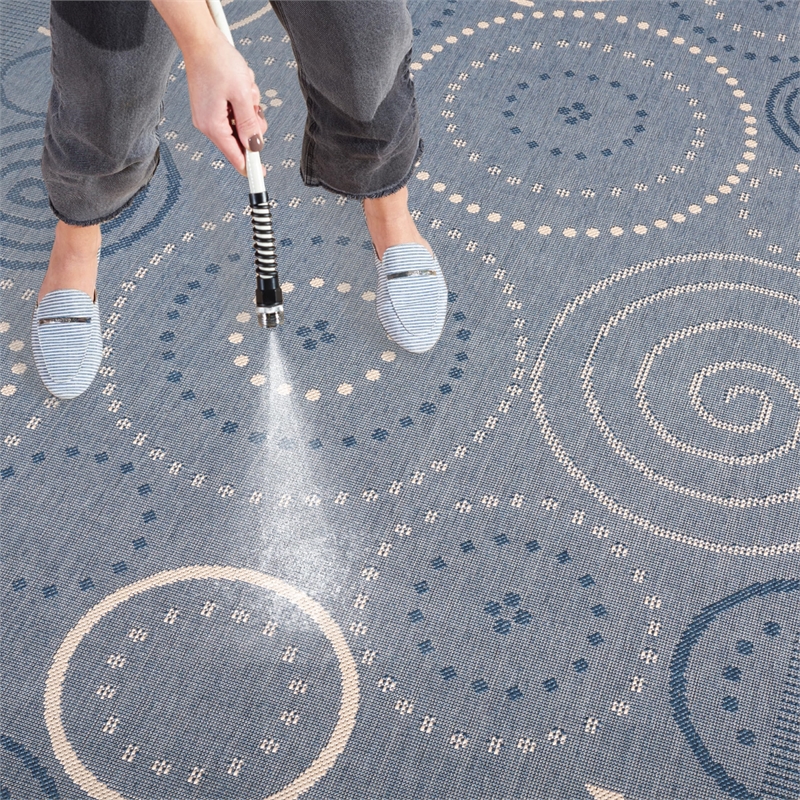 Safavieh Courtyard Blue Indoor Outdoor Rug - Square 7'10