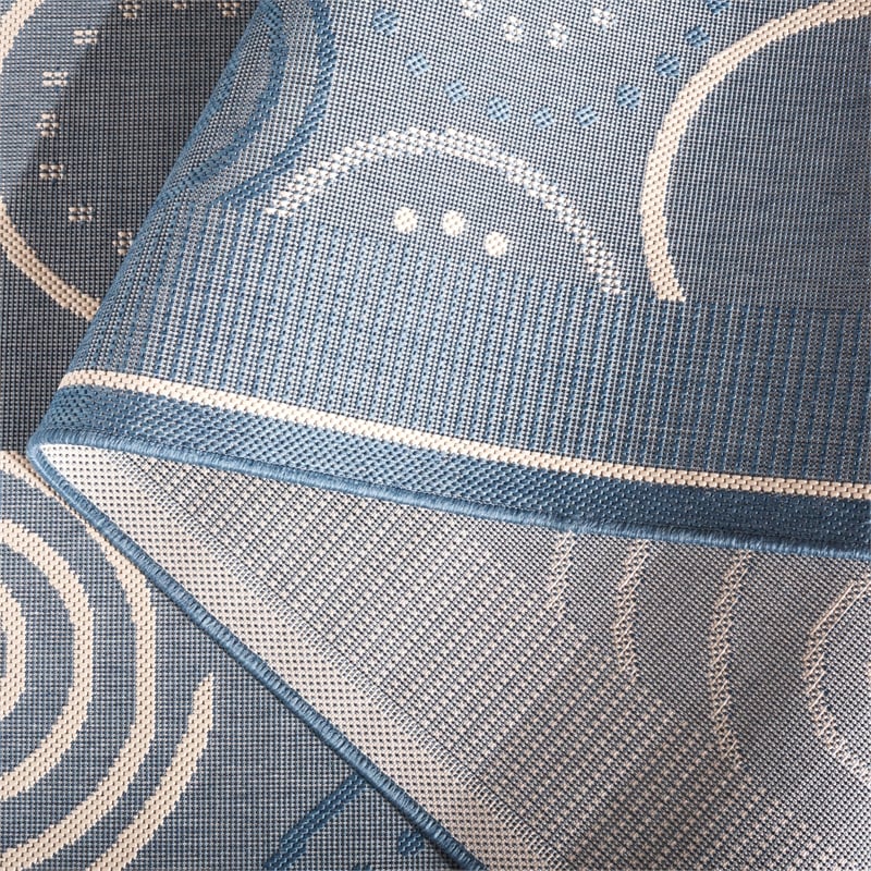 Safavieh Courtyard Blue Indoor Outdoor Rug - Square 7'10