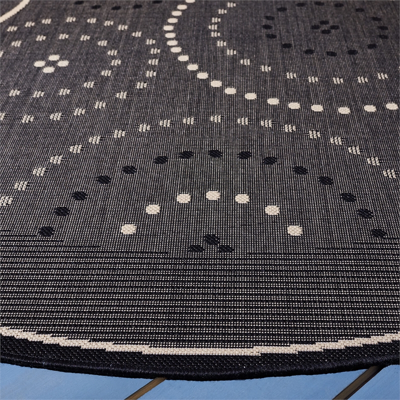 Safavieh Courtyard Black Indoor Outdoor Rug - Round 7'10