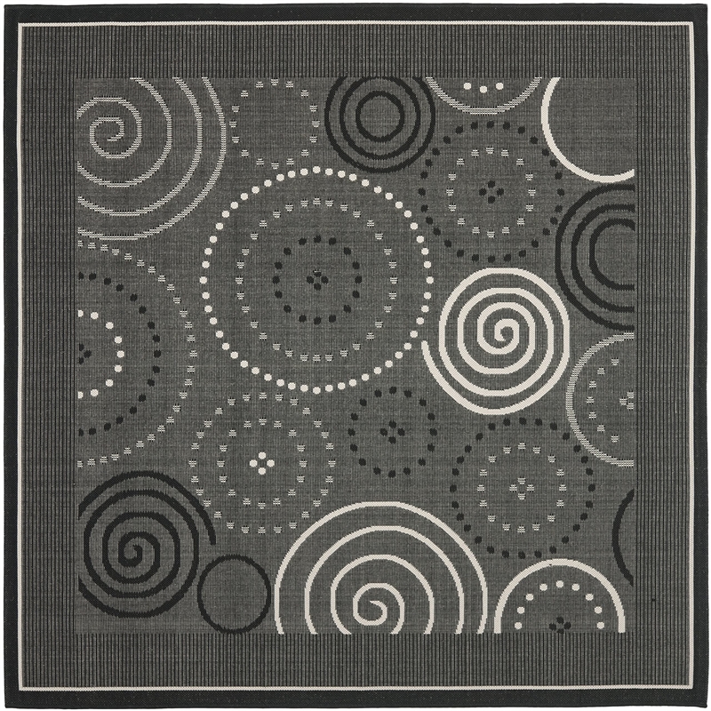Safavieh Courtyard Black Indoor Outdoor Rug - Square 7'10