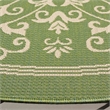Safavieh Courtyard Olive Indoor Outdoor Rug - Round 7'10