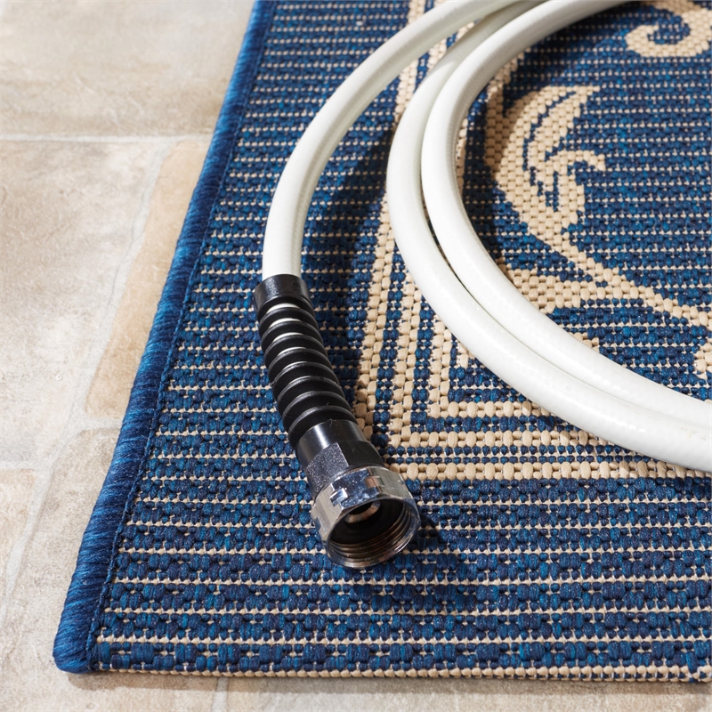 Safavieh Courtyard Navy Indoor Outdoor Rug - 5'3