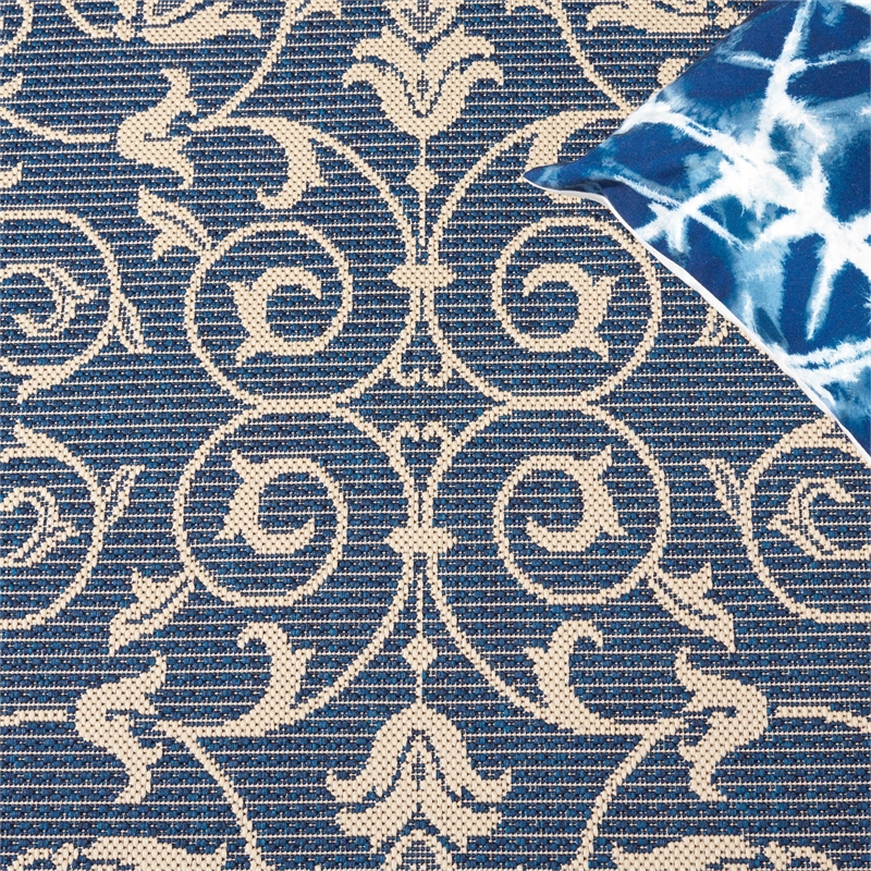Safavieh Courtyard Navy Indoor Outdoor Rug - 5'3