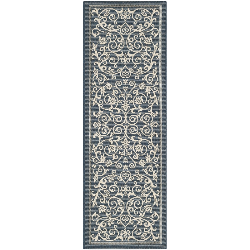 Safavieh Courtyard Navy Indoor Outdoor Rug - Runner 2'3
