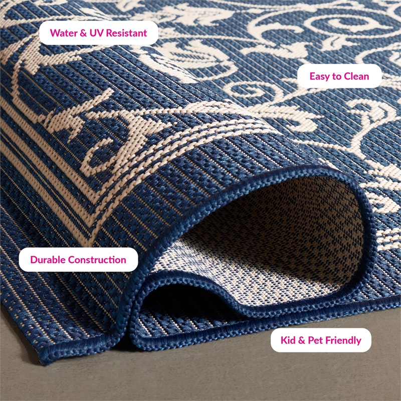 Safavieh Courtyard Navy Indoor Outdoor Rug - Runner 2'3