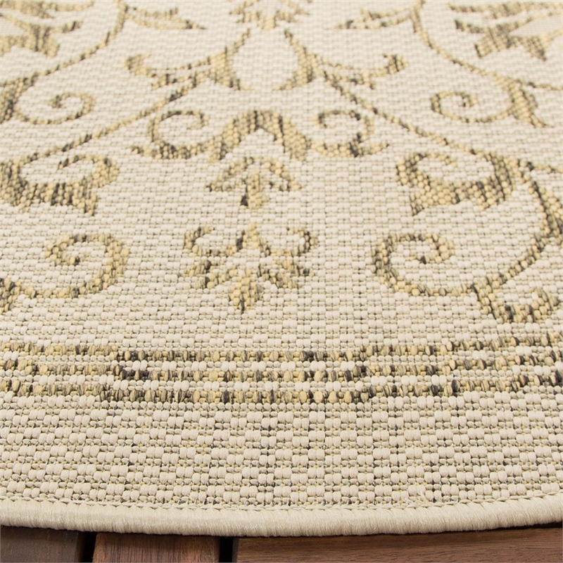 Safavieh Courtyard Natural Indoor Outdoor Rug - Round 7'10