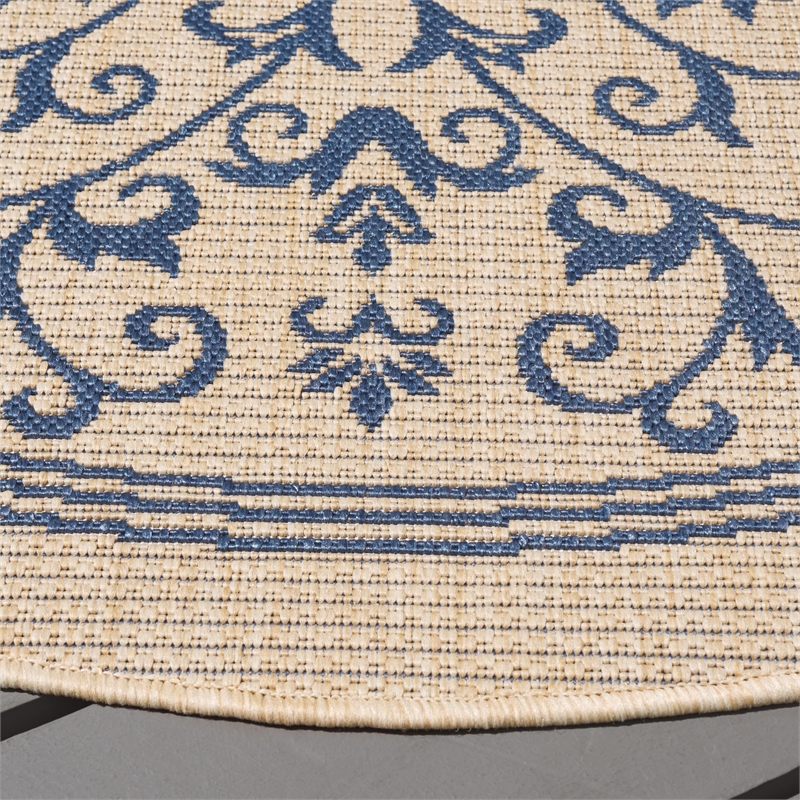 Safavieh Courtyard Natural Indoor Outdoor Rug - Round 7'10