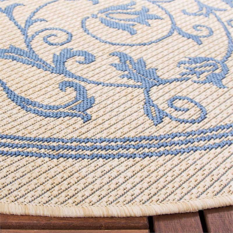 Safavieh Courtyard Natural Indoor Outdoor Rug - Round 7'10