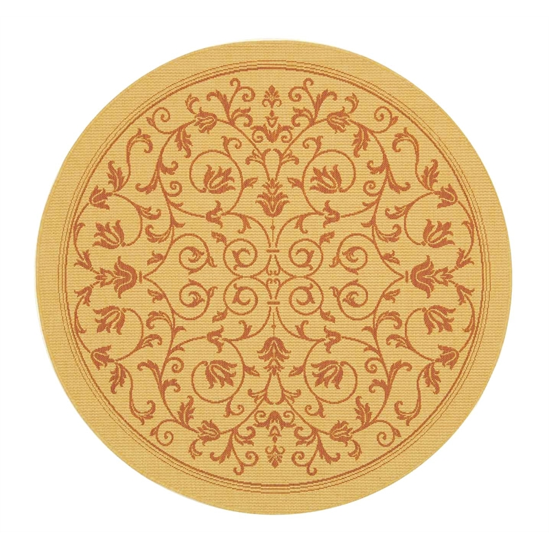 Safavieh Courtyard Natural Indoor Outdoor Rug - Round 7'10