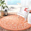 Safavieh Courtyard Terracotta Indoor Outdoor Rug - Round 7'10