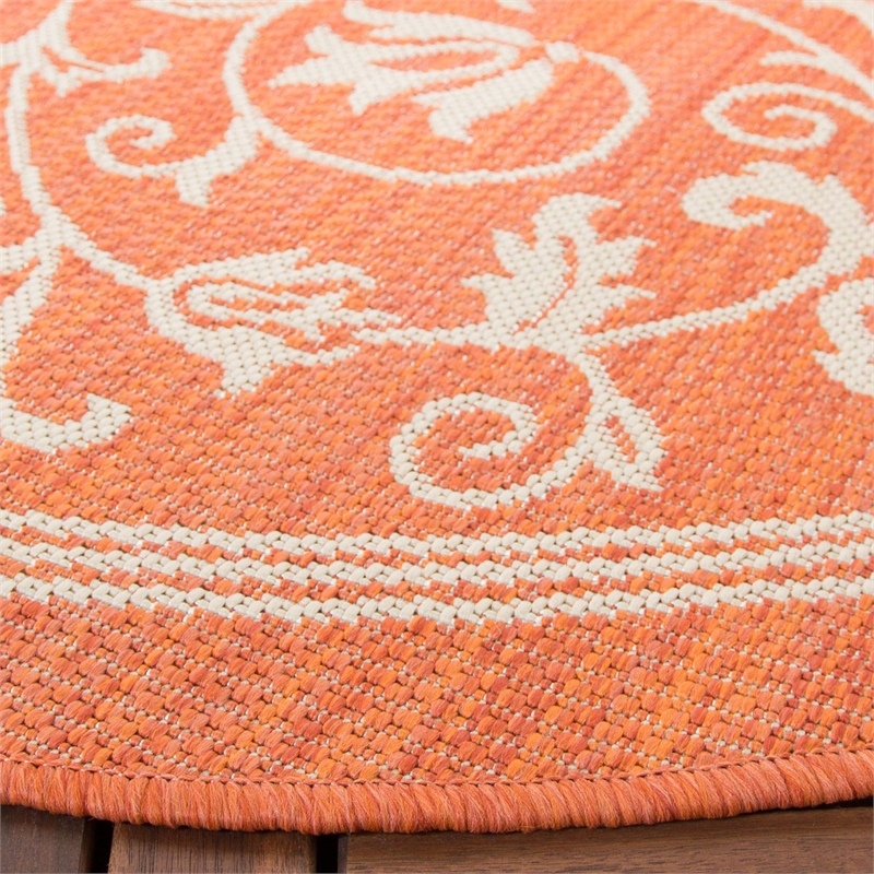 Safavieh Courtyard Terracotta Indoor Outdoor Rug - Round 7'10