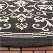 Safavieh Courtyard Black Indoor Outdoor Rug - Round 7'10