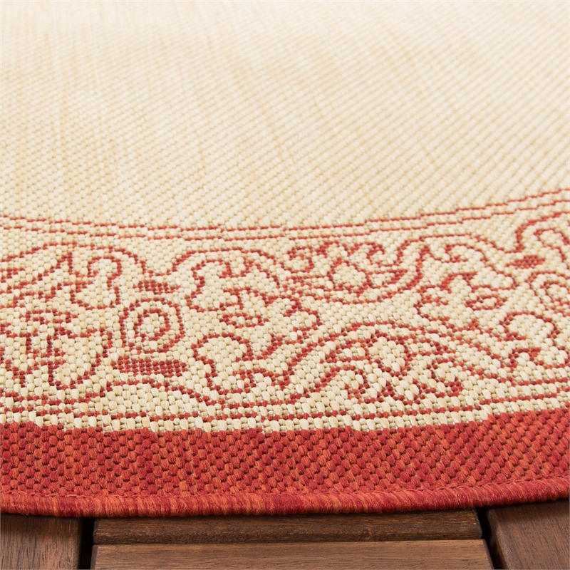 Safavieh Courtyard Beige Indoor Outdoor Rug - Round 7'10