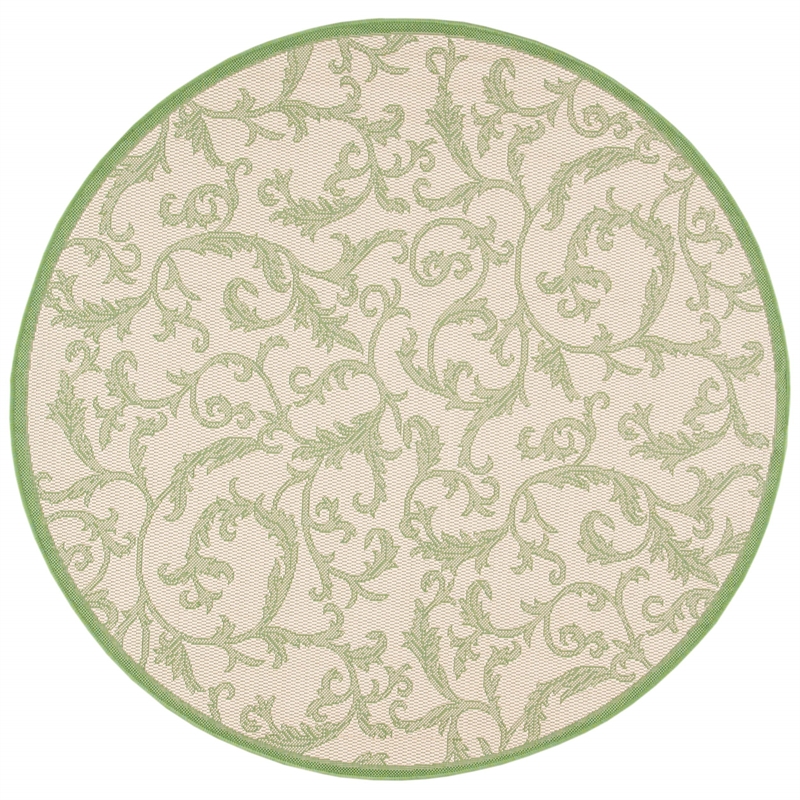 Safavieh Courtyard Natural Indoor Outdoor Rug - Round 7'10