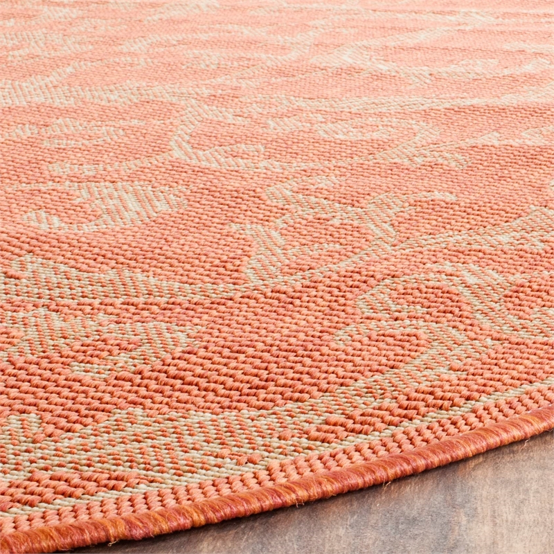 Safavieh Courtyard Terracotta Indoor Outdoor Rug - Round 7'10