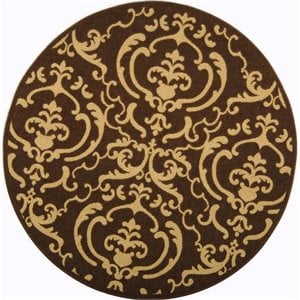 Safavieh Courtyard Chocolate Indoor Outdoor Rug - Round 7'10&quot