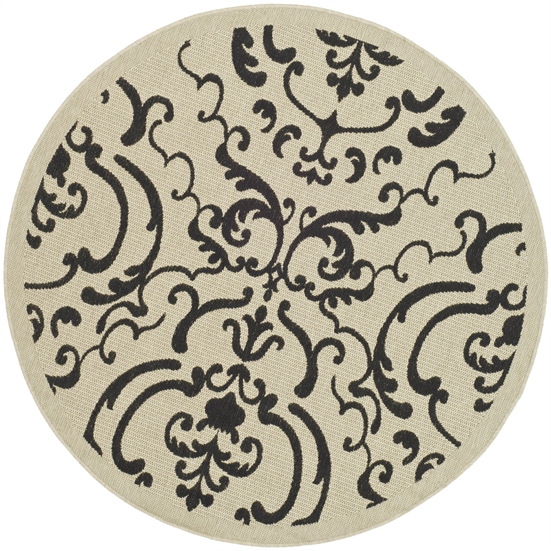 Safavieh Courtyard Sand Indoor Outdoor Rug - Round 7'10