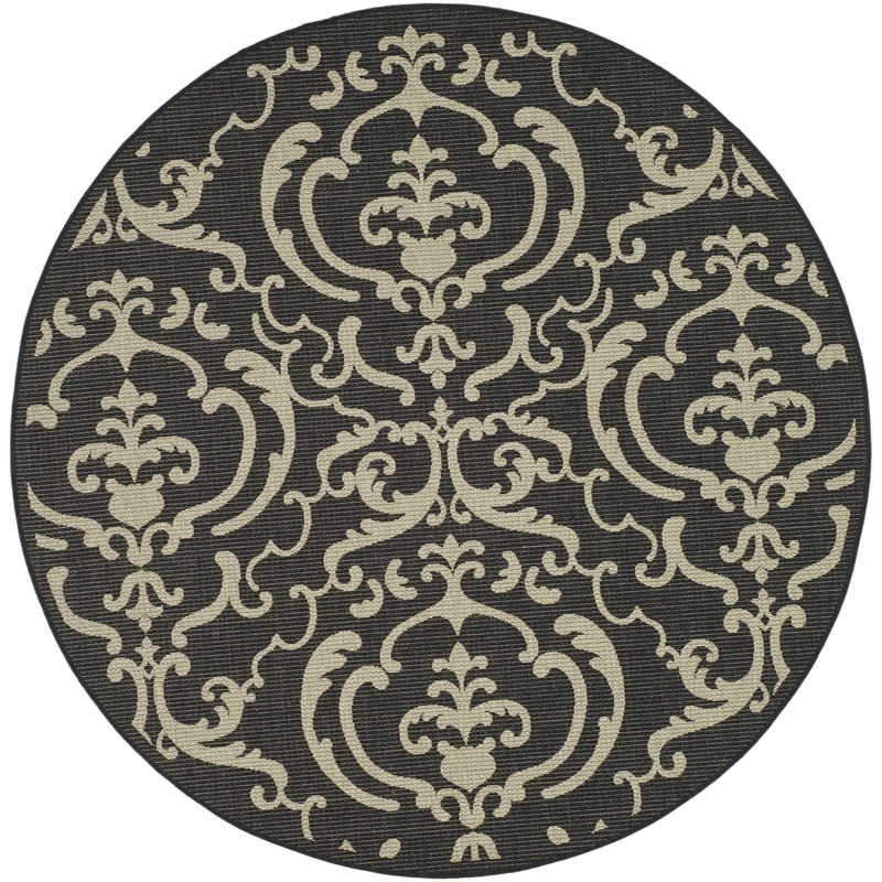 Safavieh Courtyard Sand Indoor Outdoor Rug - Round 7'10
