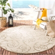Safavieh Courtyard Natural Indoor Outdoor Rug - Round 7'10