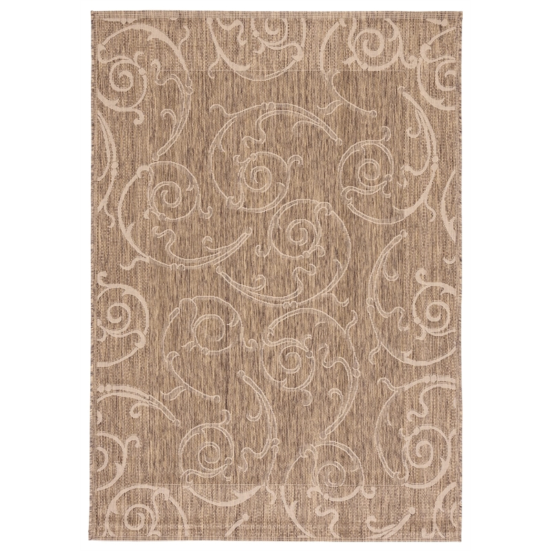 Safavieh Courtyard Brown Indoor Outdoor Rug - Round 7'10