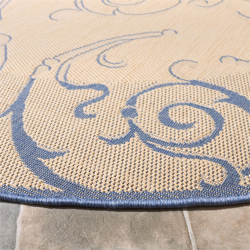 Safavieh Courtyard Natural Indoor Outdoor Rug - Round 7'10