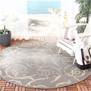 Safavieh Courtyard Grey Indoor Outdoor Rug - Round 7'10&quot
