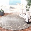 Safavieh Courtyard Grey Indoor Outdoor Rug - Round 7'10