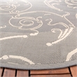 Safavieh Courtyard Grey Indoor Outdoor Rug - Round 7'10