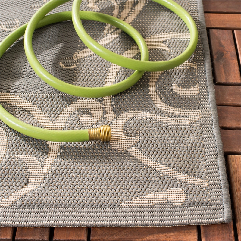 Safavieh Courtyard Grey Indoor Outdoor Rug - Runner 2'4