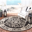 Safavieh Courtyard Black Indoor Outdoor Rug - Round 7'10