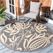 Safavieh Courtyard Grey Indoor Outdoor Rug - Round 7'10