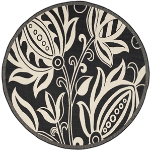Safavieh Courtyard Black Indoor Outdoor Rug - Round 7'10&quot