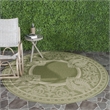 Safavieh Courtyard Olive Indoor Outdoor Rug - Round 7'10