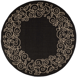 Safavieh Courtyard Black Indoor Outdoor Rug - Round 7'10&quot